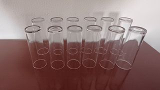 Lote 12 Vasos Tubo Cristal