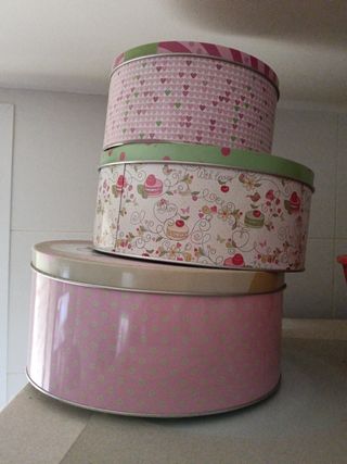 Set 3 Cajas Metálicas Decoradas