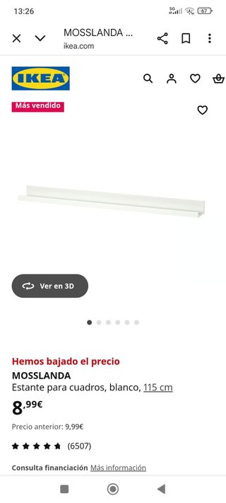 Estante para cuadros Ikea 115 cm-4€ 55cm-2€