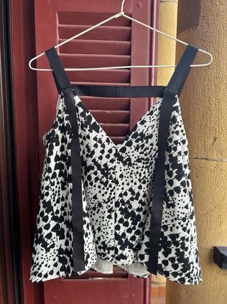Camisa Zara Estampada Blanco y Negro