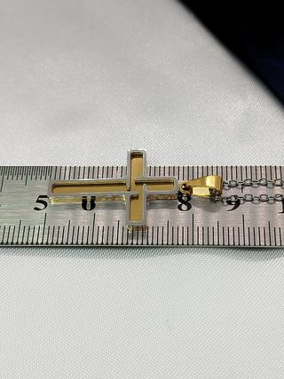 Collar Cruz Acero Inoxidable Dorado y Plateado