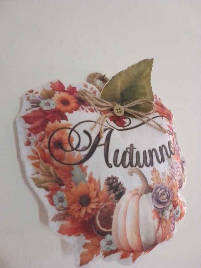 Ghirlanda porta autunnale con luci