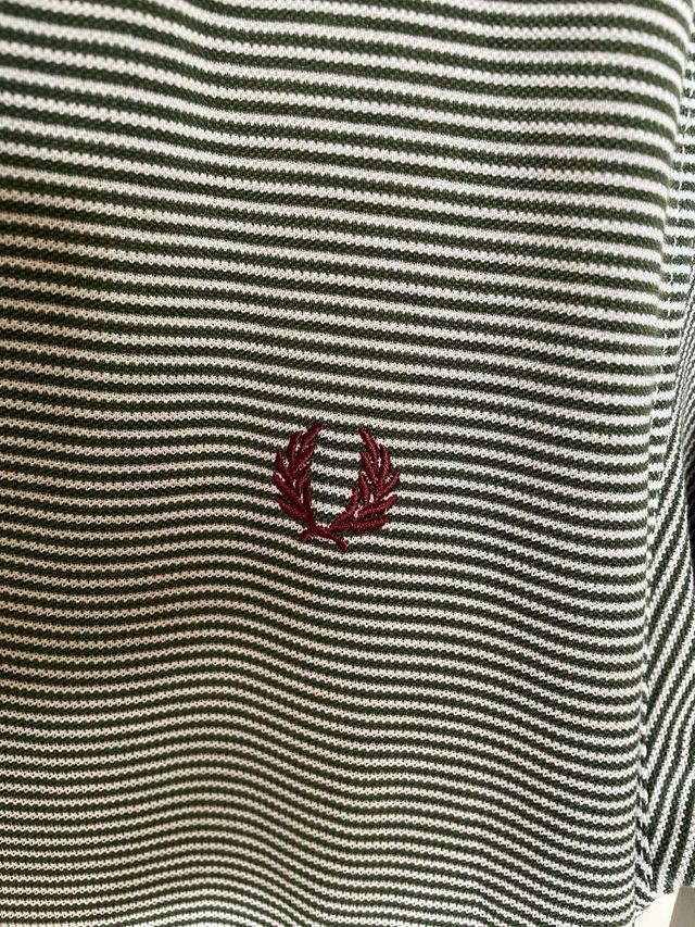 Polo Fred Perry Rayas Verde Vintage 90s