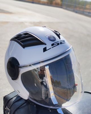 Casco de moto jet blanco LS2 Airflow