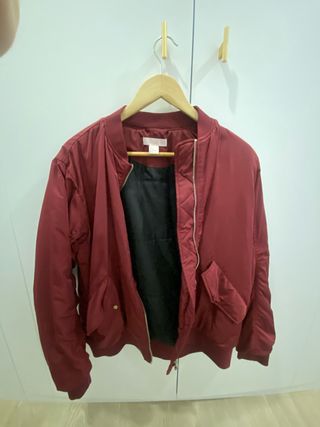 Chaqueta Bomber H&M granate Talla M