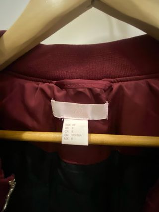 Chaqueta Bomber H&M granate Talla M