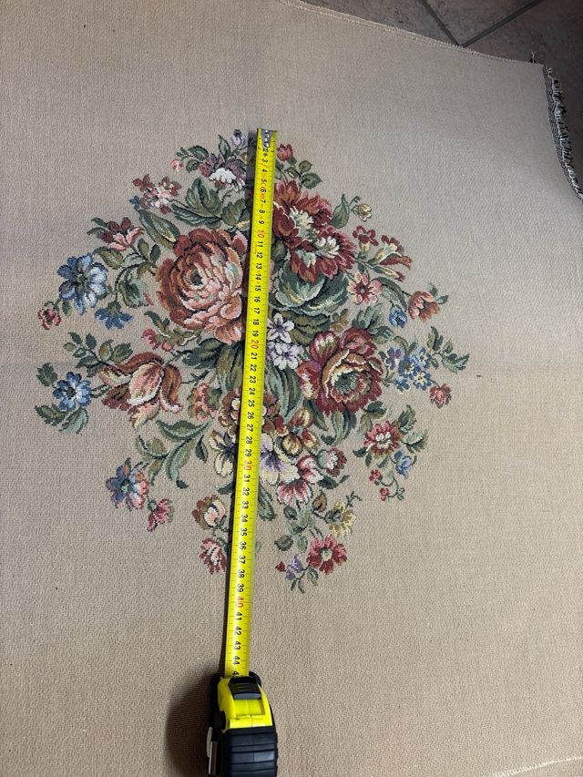 Tessuto broccato floreale beige multicolor