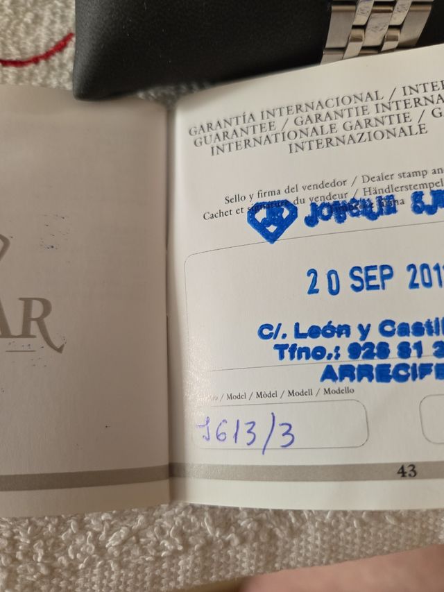 Reloj Jaguar Cronógrafo Plata