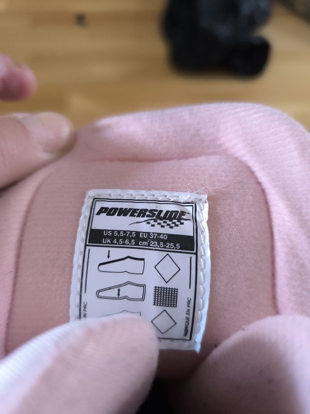 Patines de hielo infantiles blancos y rosas