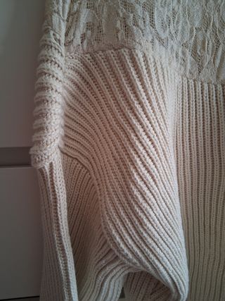 Jersey Zara encaje beige