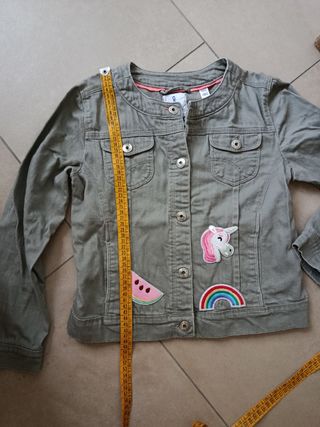 Giacca denim bimba con patch 10 anni