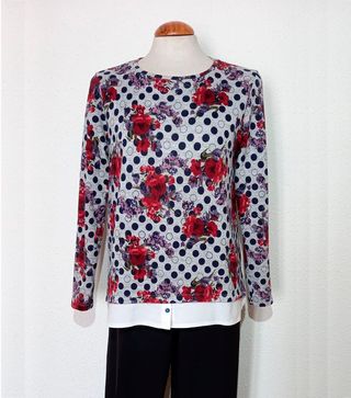 Camiseta Festa flores y topos