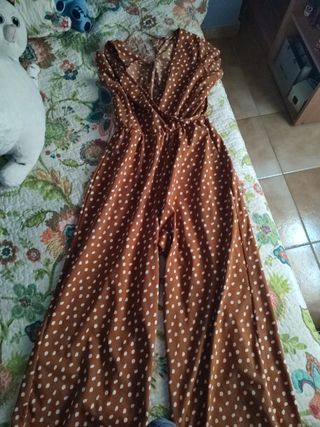 Mono lunares marrón y blanco Pull and Bear Talla S