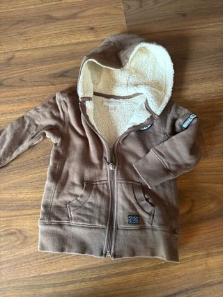 Chaqueta forro pelo niño 92 cm color caqui-marrón