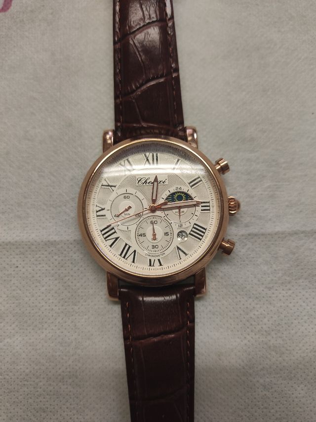 Reloj Chexi con Fase Lunar y Correa de Piel , Cron