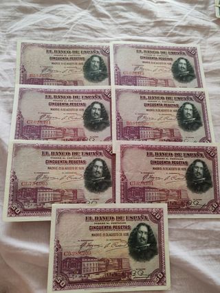 Billetes 50 Pesetas Banco de España 1928