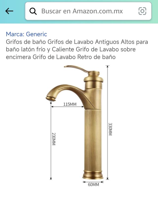 Grifo alto para lavabo o cocina