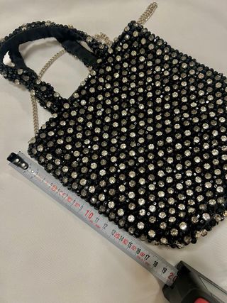 Bolso Fiesta Zara Mini Abalorios Negro