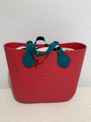 Bolso O bag rojo y turquesa