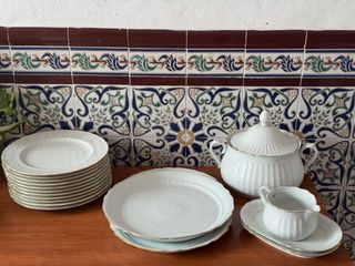 Vajilla Santa Clara Porcelana Dorada