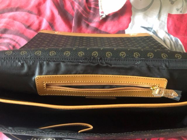 Borsa cartella Pollini marrone monogram