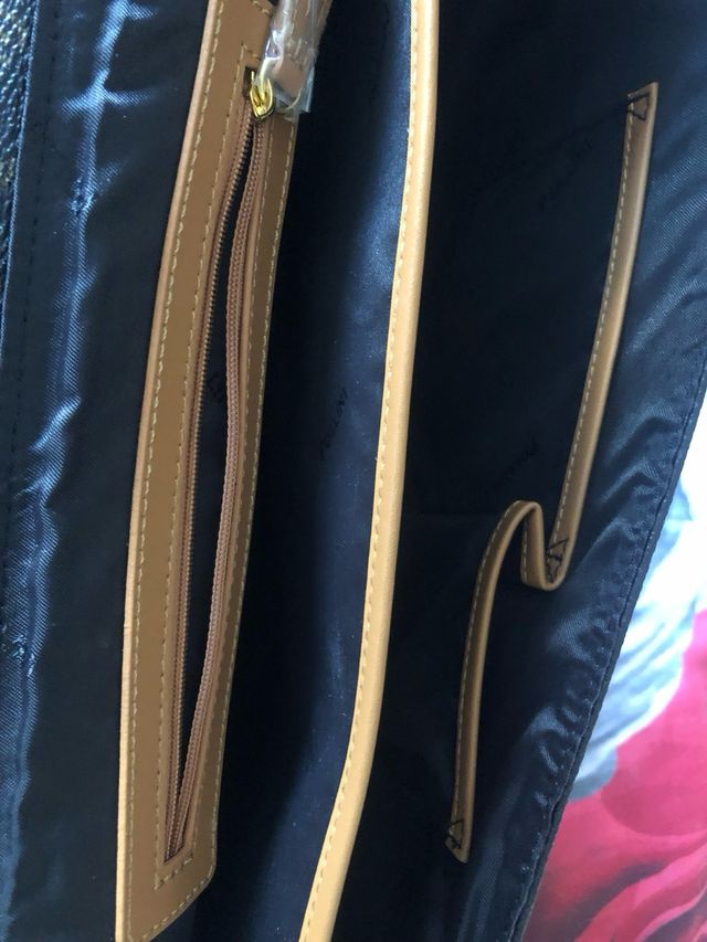 Borsa cartella Pollini marrone monogram