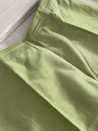 Pantalón verde algodón y seda