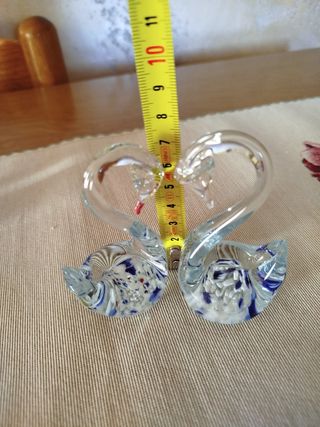 Coppia cigni in vetro decorativi