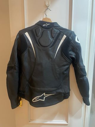 Chaqueta de cuero Moto Alpinestars Mujer Negra