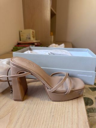Sandalias MIM SHOES Beige Tacón Plataforma