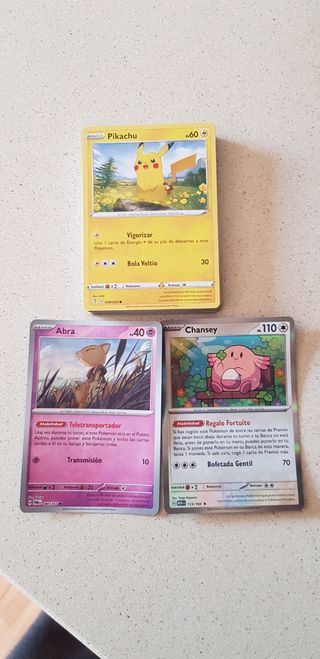Pokémon 151 Primeiras Cartas de Pikachu, Abra, Chansey