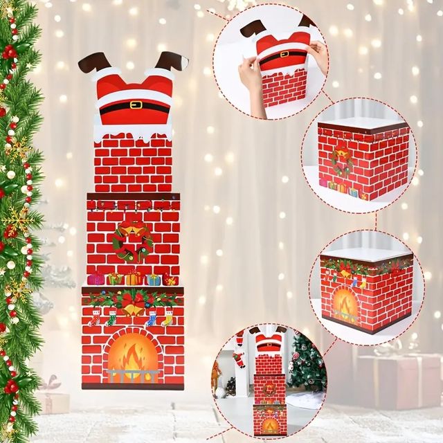 Pila di scatole decorative natalizie