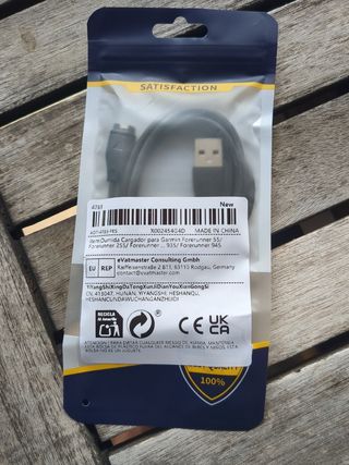Cable Cargador Garmin Forerunner Negro