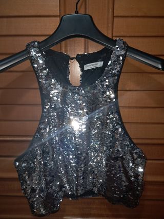 Top fiesta lentejuelas Stradivarius L