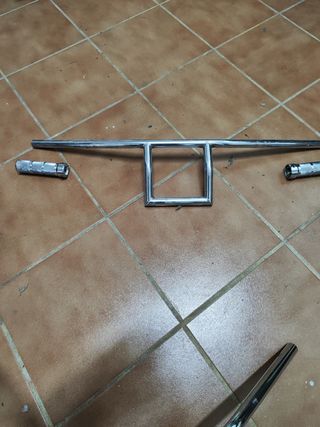 Manillar custom cromado con puños