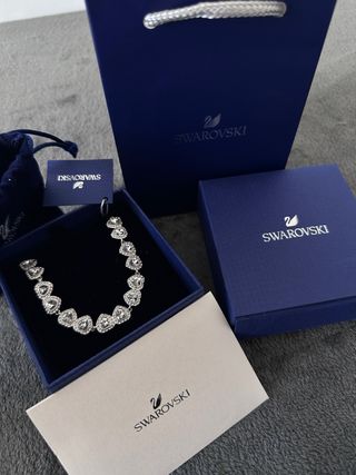 Pulsera Swarovski Corazones Plata