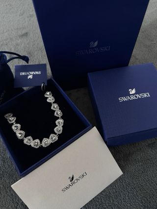 Pulsera Swarovski Corazones Plata