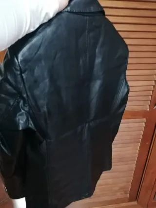 Chaqueta Blazer Cuero Hombre Negra