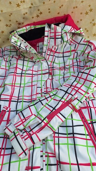 Chaqueta de esquí a cuadros para niña/mujer