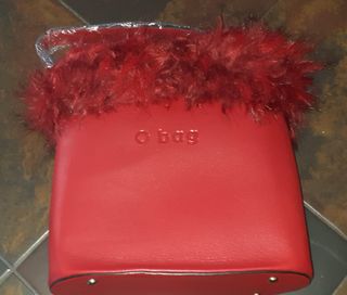 Borsa O Bag Rossa con pelliccia
