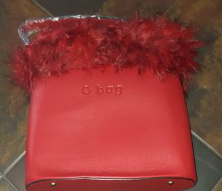 Borsa O Bag Rossa con pelliccia