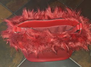 Borsa O Bag Rossa con pelliccia