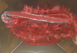 Borsa O Bag Rossa con pelliccia
