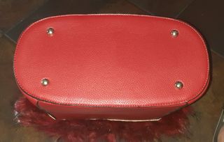 Borsa O Bag Rossa con pelliccia