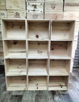 Pack 12 cajas de madera estanterias