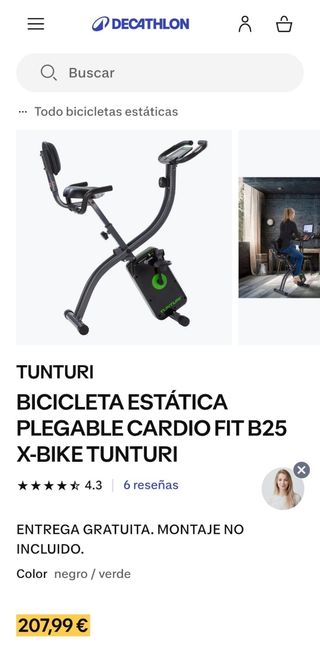 Bicicleta Estática Cardio Fit B25 X-Bike Tunturi