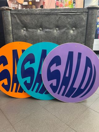 4 cartelli rotondi per saldi diametro 50 cm