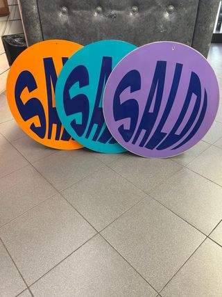 4 cartelli rotondi per saldi diametro 50 cm
