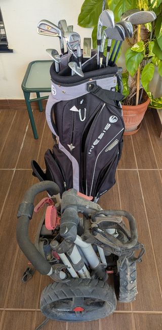 Juego de palos de golf con bolsa y carrito