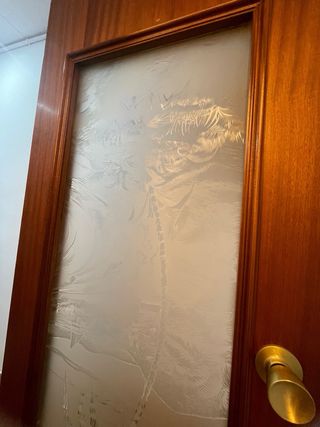 Puerta de madera con cristal